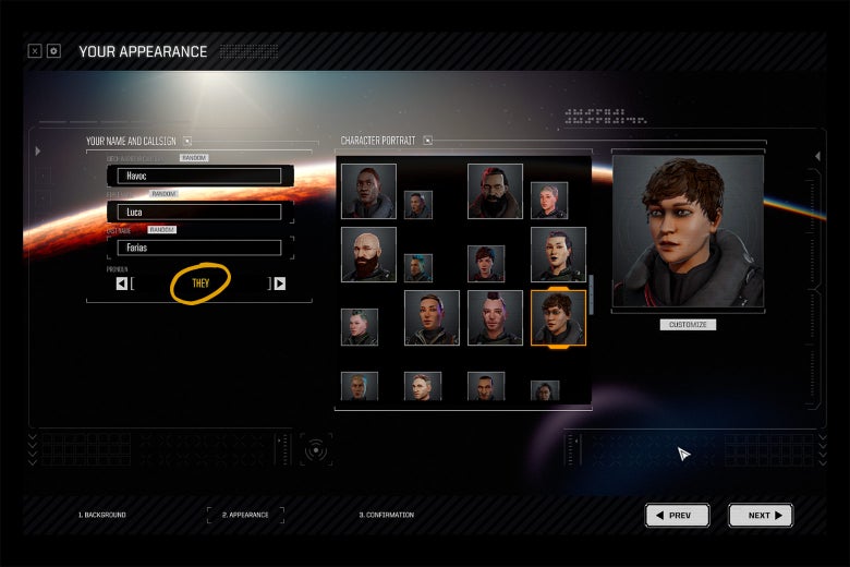 Character creation screen from BattleTech.